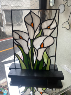 山下睦子さん作　カラーの花　パネル
