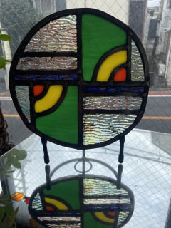 平嶋富美子さん　作　ステンドグラスケイムパネル